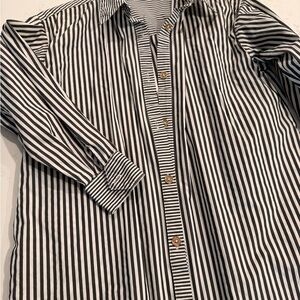 BURU Classic Black and White Striped Shirtdress